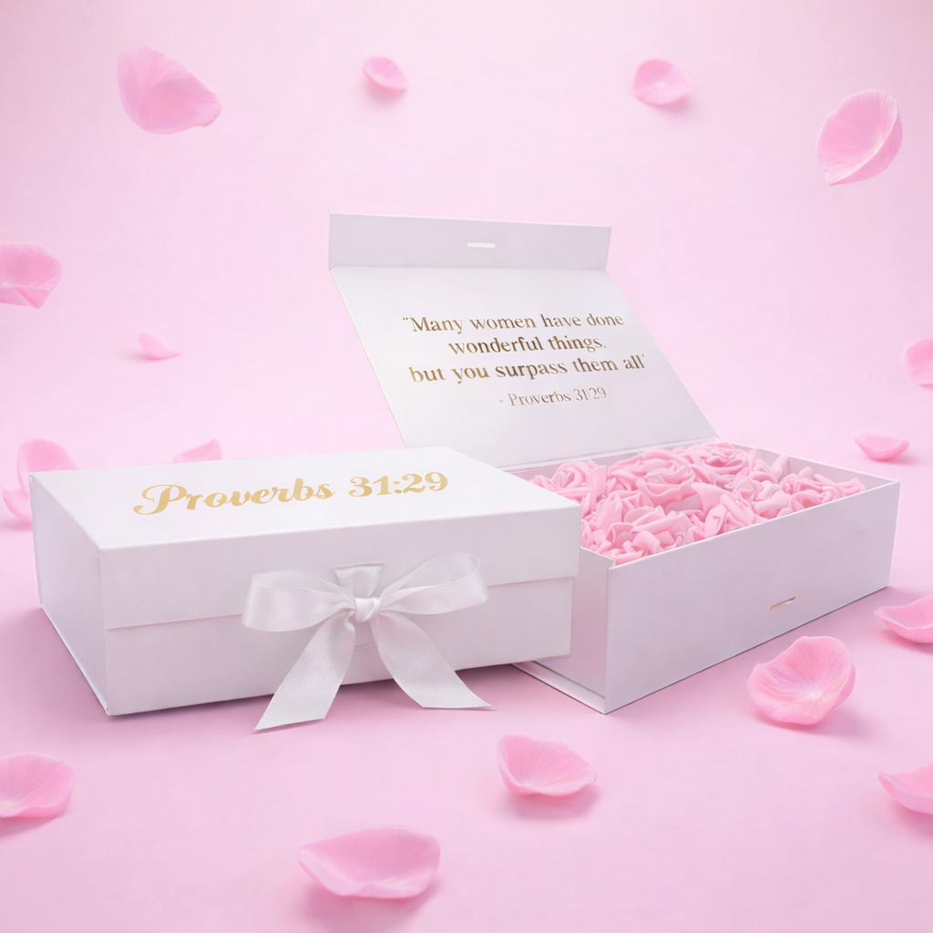 Proverbs 31:29 Scripture Gift Box (w/ Roses)